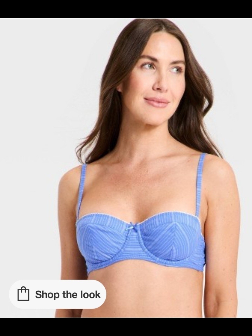 Auden Light Blue Stripe Underwire Bandeau Bra
